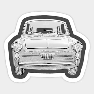 Autobianchi Bianchina 1960s classic car monochrome Sticker